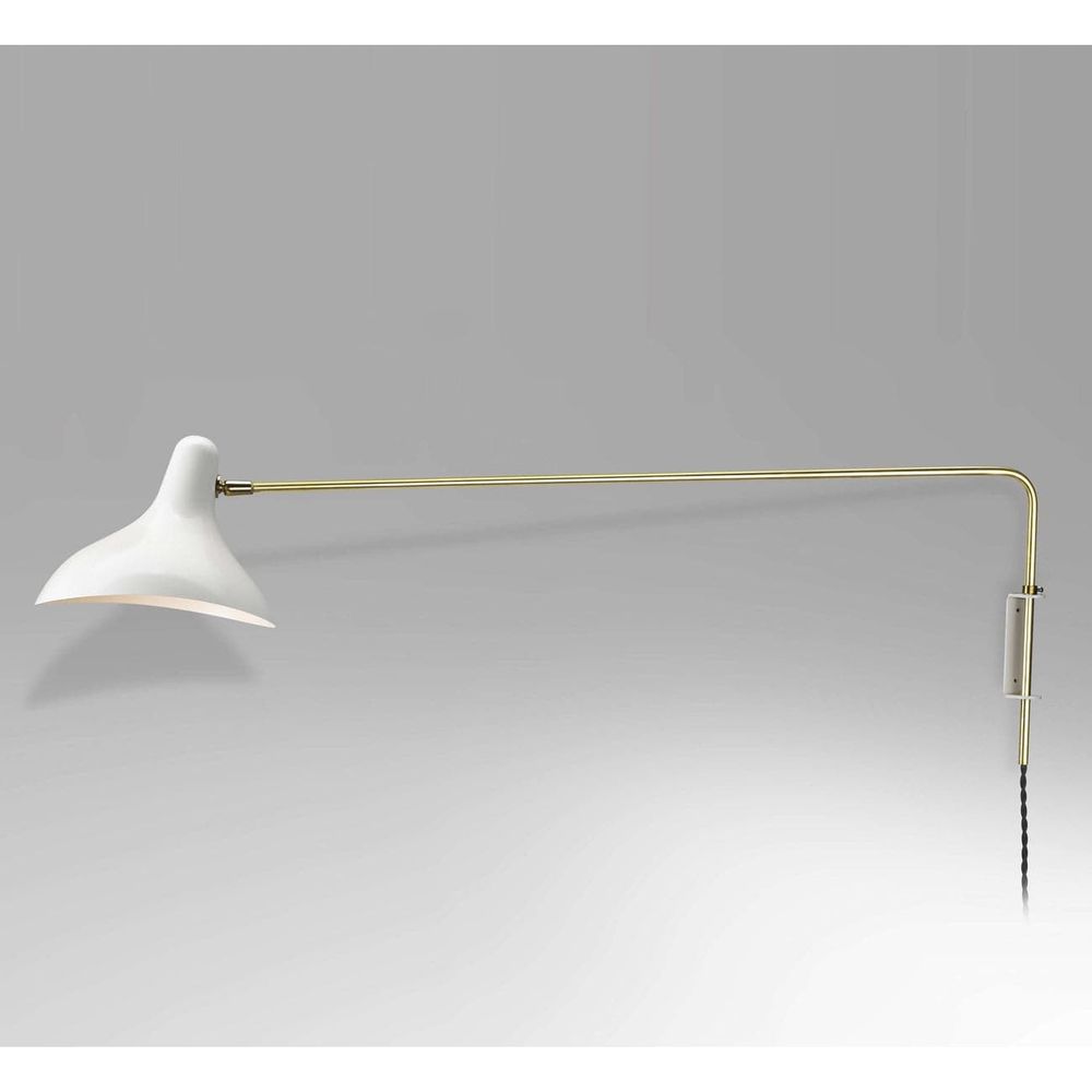 Mid-Century Modern Long Mantis Rotating Wall Sconce - White