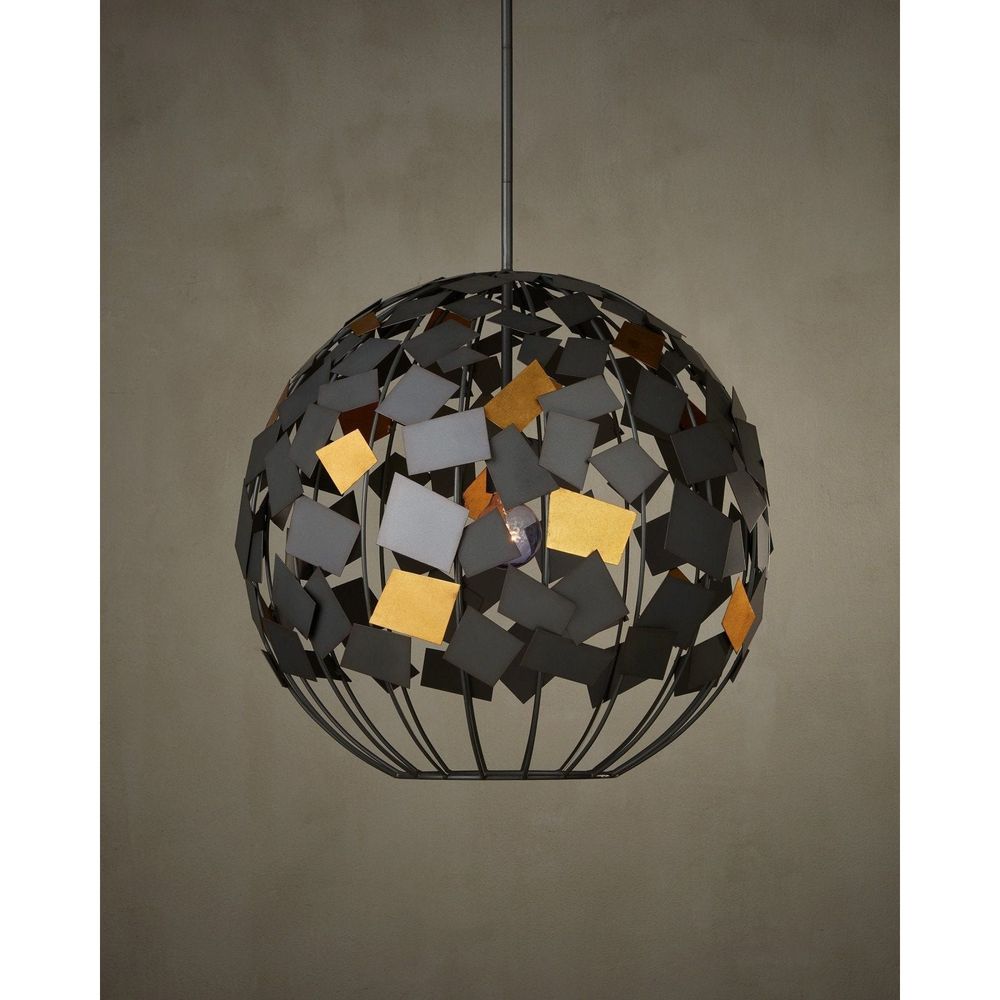 Chandeliers Moon Night Gray & Gold Orb Chandelier