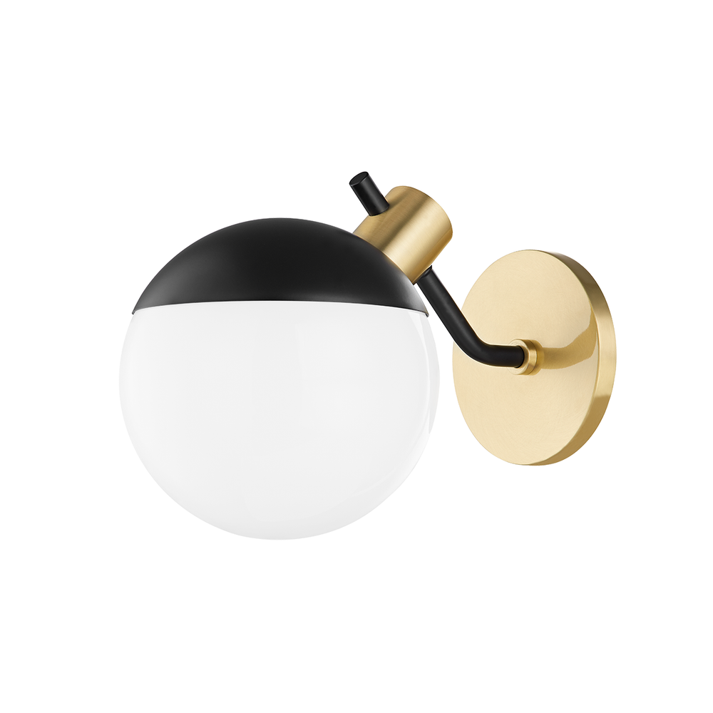 Miranda 1 Light Wall Sconce-Mitzi-HVL-H573101-AGB/SBK-Outdoor Wall SconcesAged Brass / Soft Black-1-France and Son
