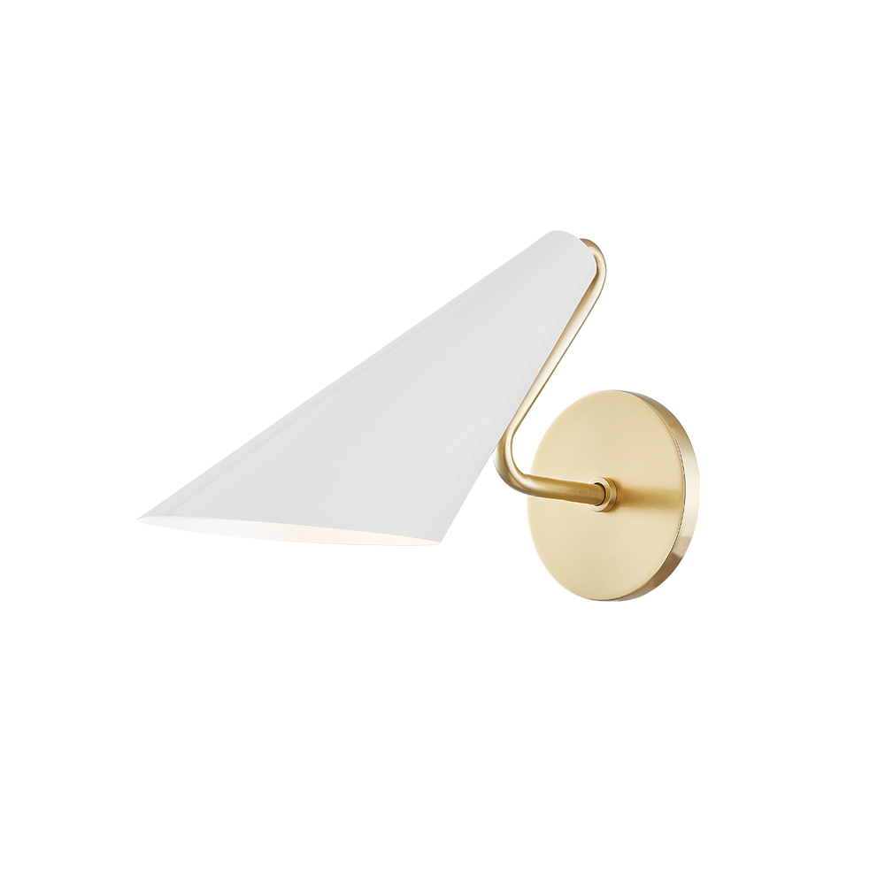 Talia 1 Light Wall Sconce-Mitzi-HVL-H399101-AGB/DG-Outdoor Wall SconcesAged Brass / Dove Gray Combo-1-France and Son