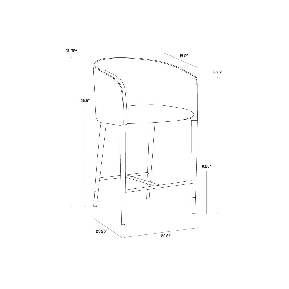 Asher Counter Stool - Sparrow Grey & Napa Black