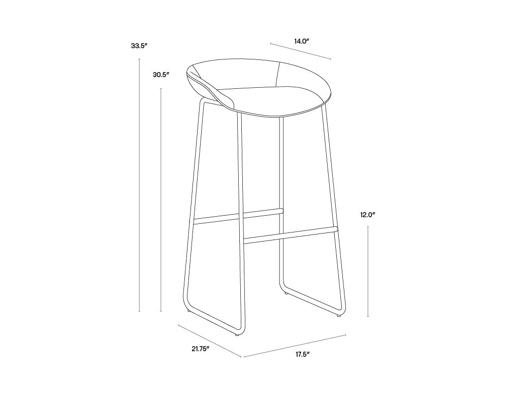 Skylar Barstool - Polo Club Stone / Dillon Thunder-Sunpan-SUNPAN-105893-Bar Stools-3-France and Son