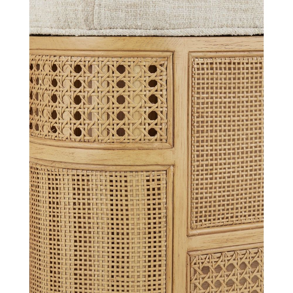 Benches Anisa Sea Sand Storage Bench, Dunmeyer Parchment