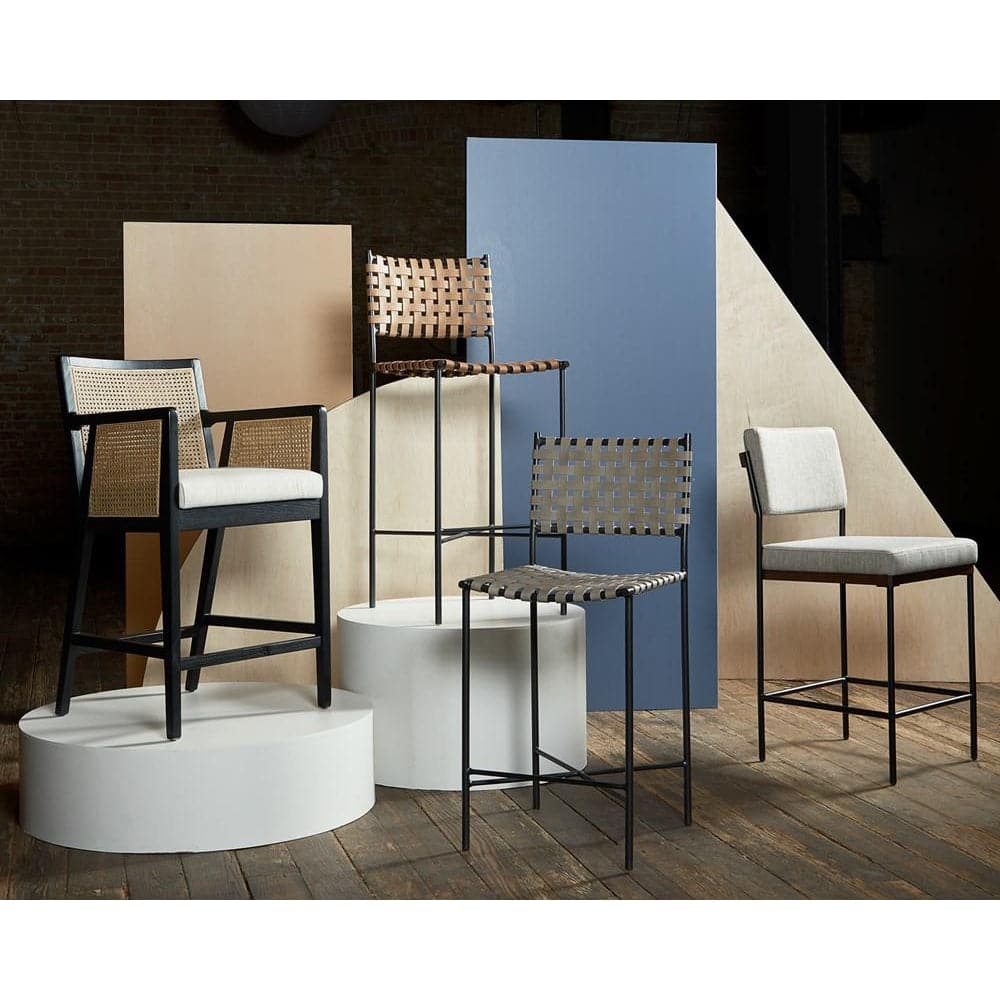 Antonia Bar Stool - Ebony with Savile Flax - Open Box