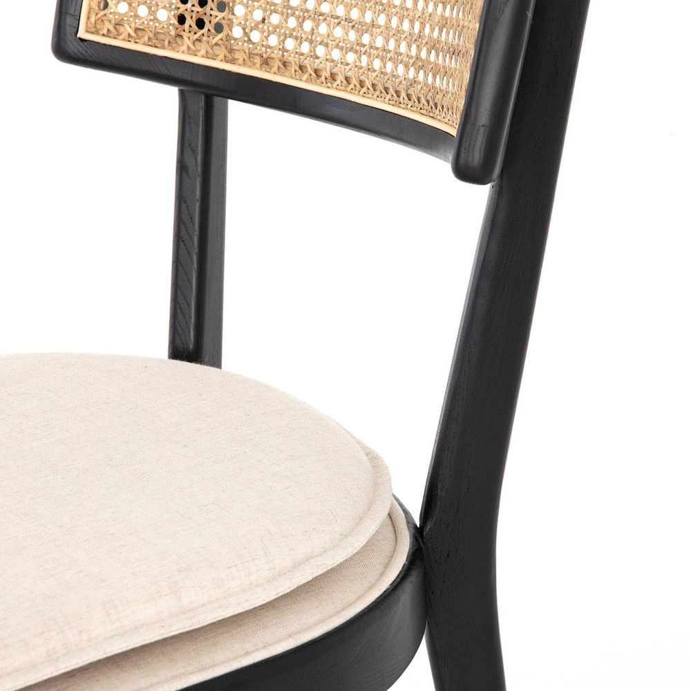 Britt Dining Chair - Black with Savile Flax - Open Box