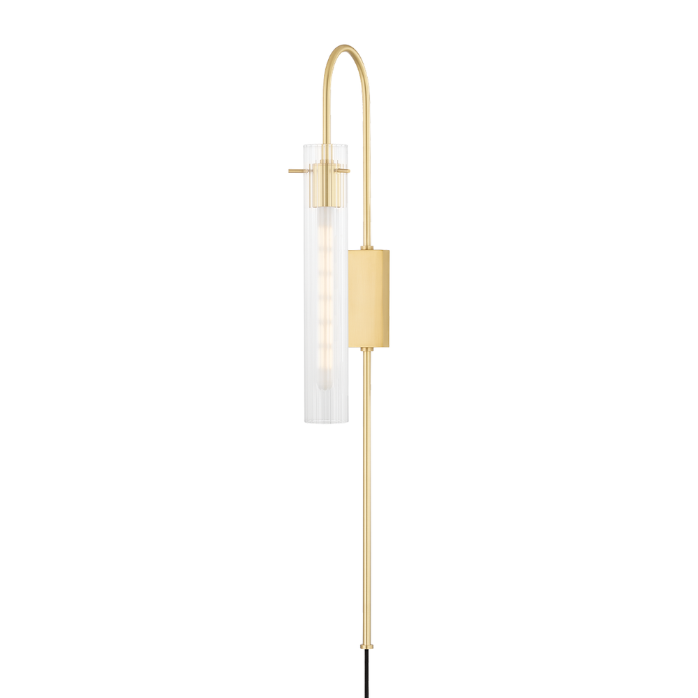 Nettie 1 Light Wall Sconce With Plug-Mitzi-HVL-HL527201-AGB-Outdoor Wall SconcesAged Brass-1-France and Son