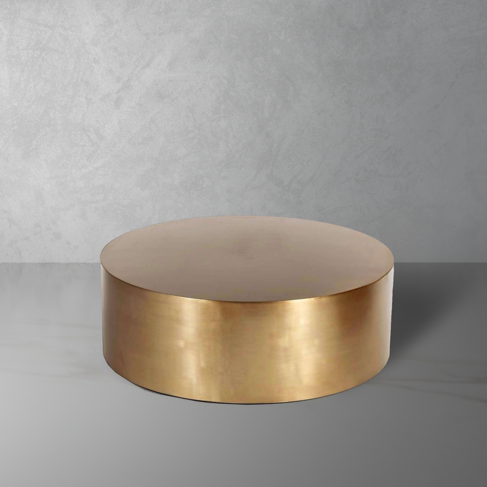 Milo Brass Drum Coffee Table-France & Son-FVT149BRASS-Coffee Tables-1-France and Son