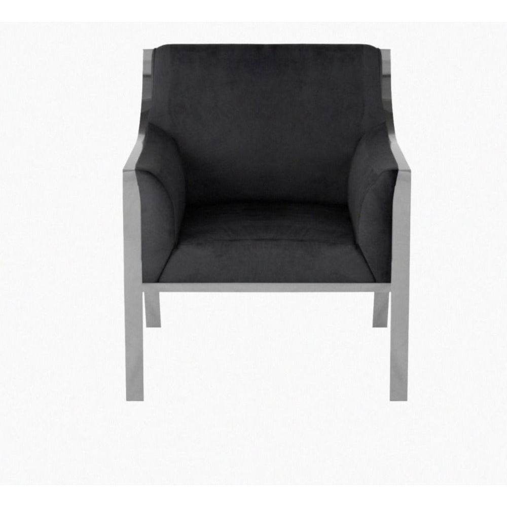 Hyde Armchair - Bella Black Velvet