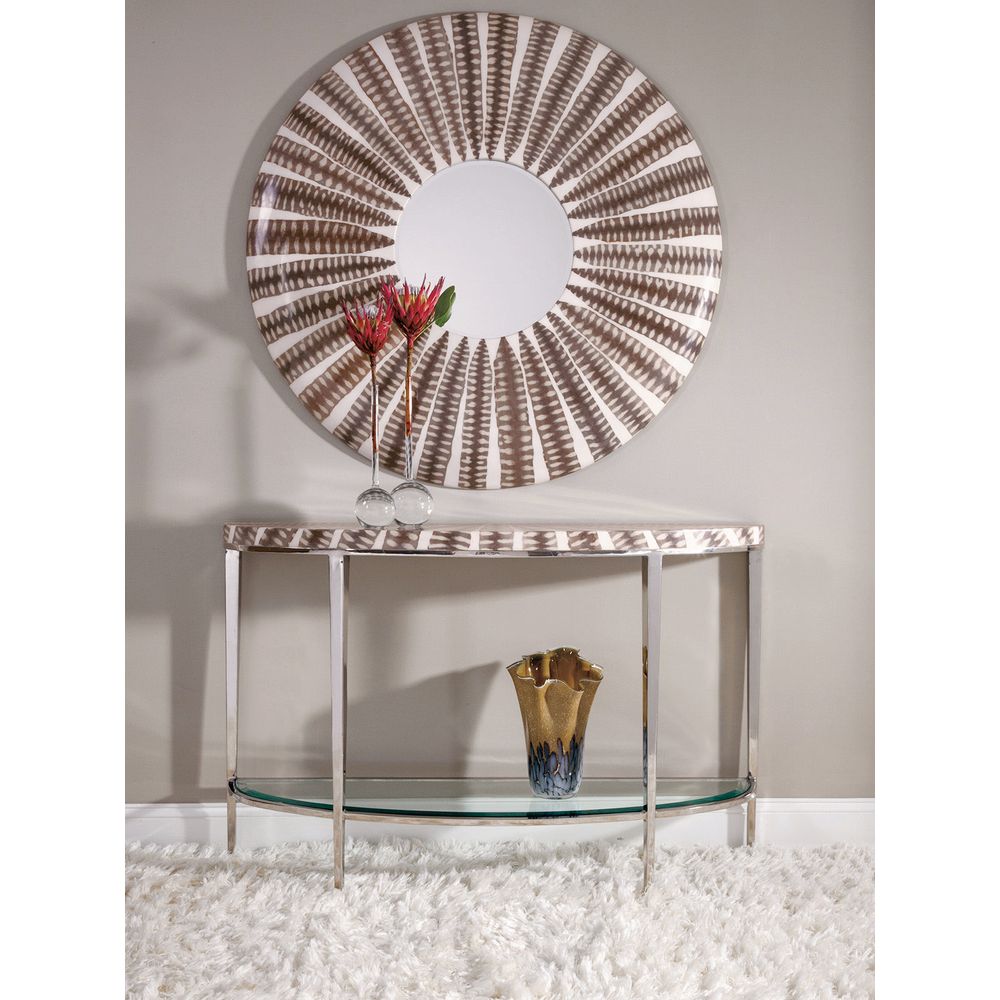 Sulu Sea Snake Round Mirror - Light Brown