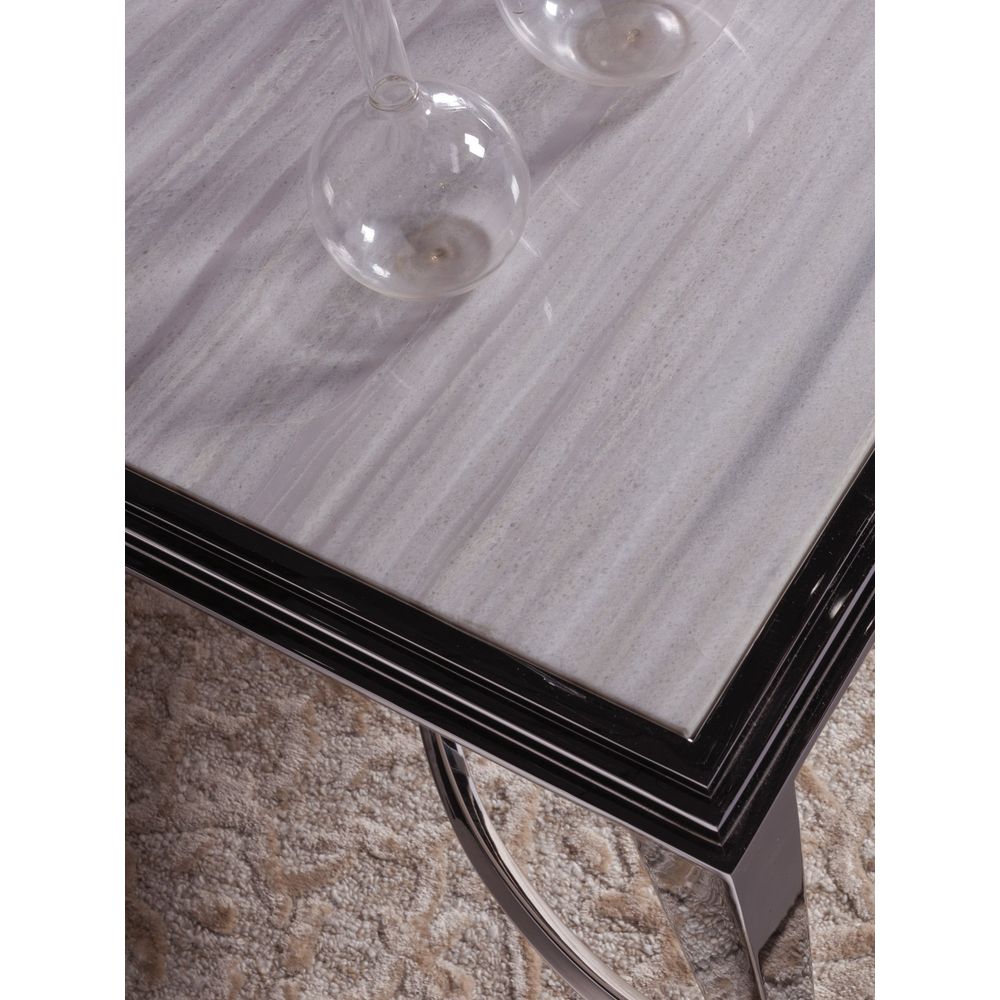 Ss Sangiovese End Table W/Mt - Stainless Steel