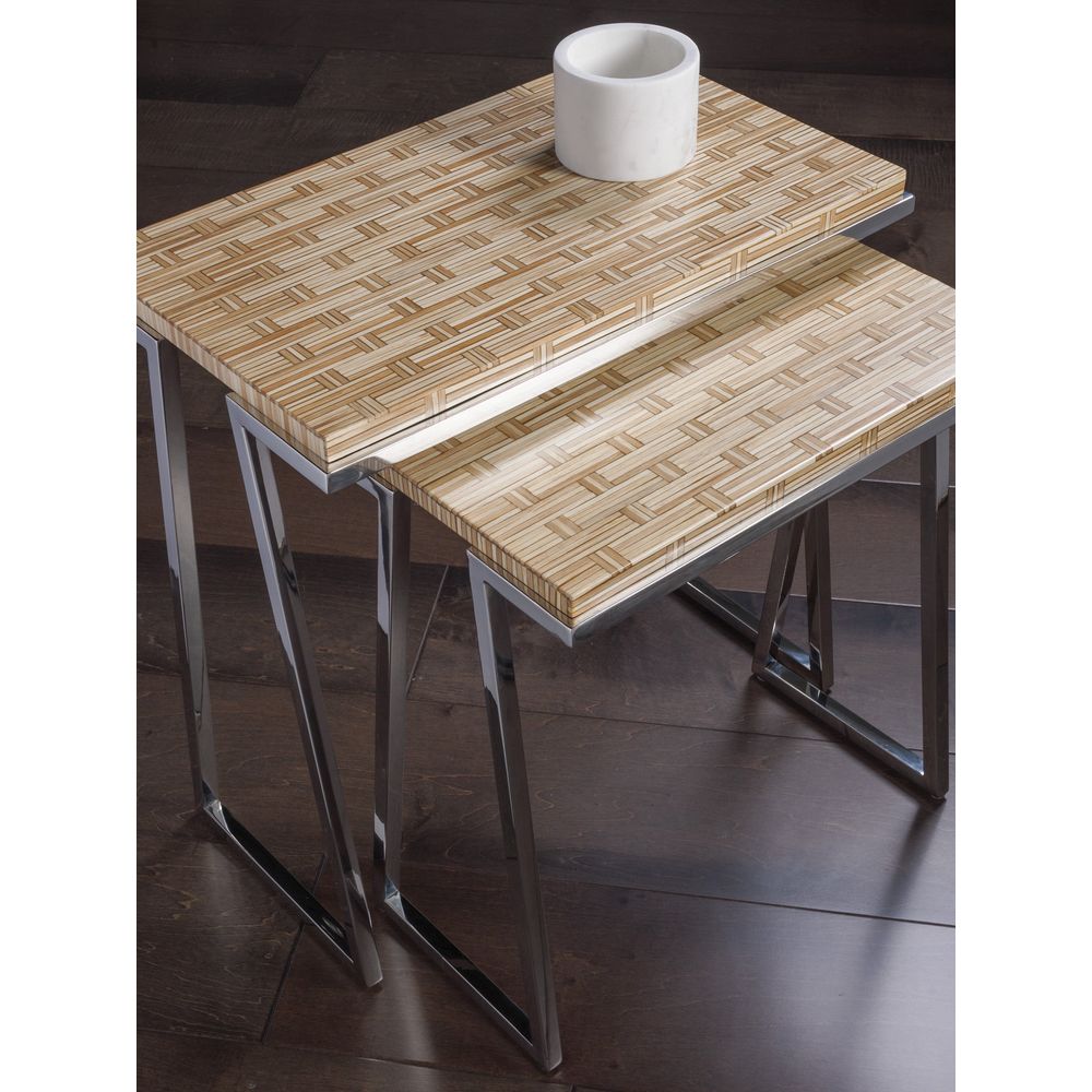 Thatch Nesting Tables - Light Golden Brown