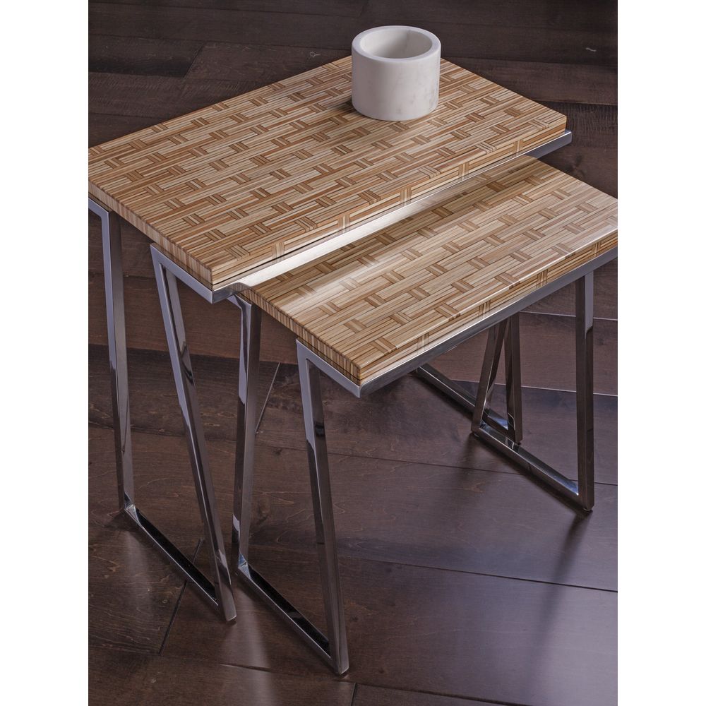 Thatch Nesting Tables - Light Golden Brown
