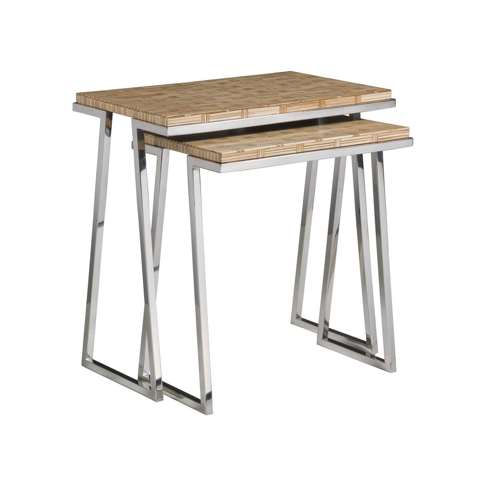 Thatch Nesting Tables - Light Golden Brown