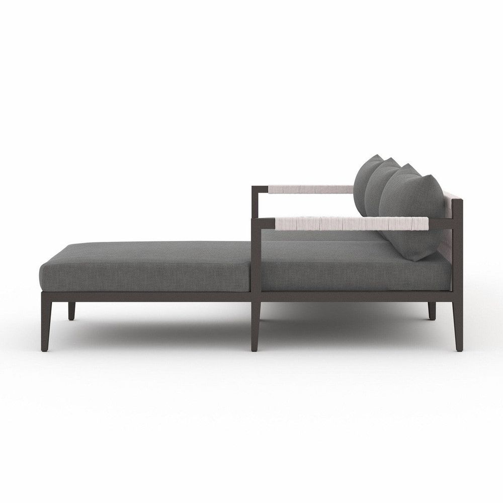 Sheffield Outdoor 2-Piece Sectional, Bronze - Right Chaise - Venao Charcoal