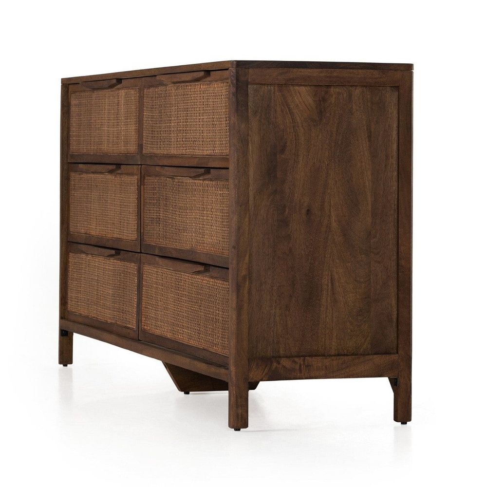 Sydney 6 Drawer Dresser - Brown Cane 224923-003
