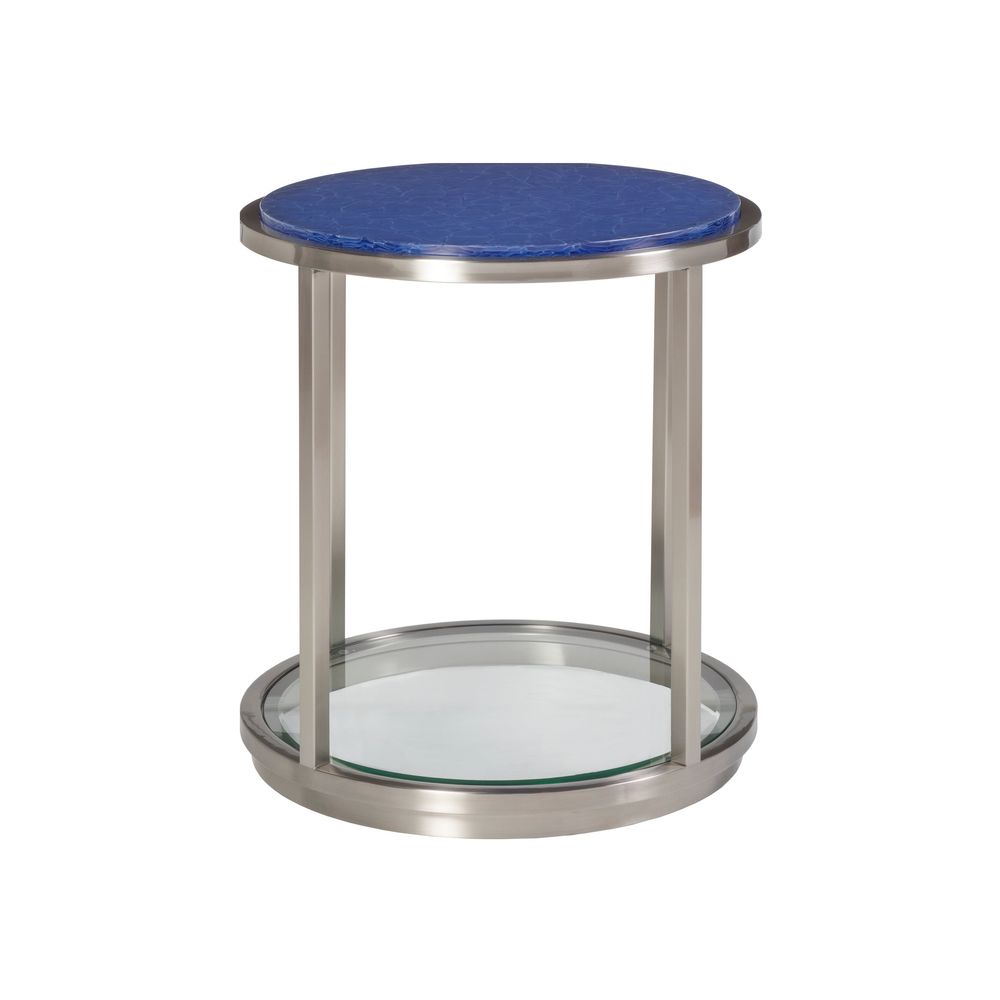 Ultramarine Round End Table - Stainless Steel