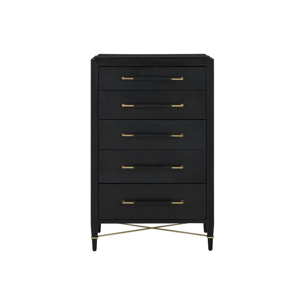 Dressers & Chests Verona Black Five-Drawer Chest