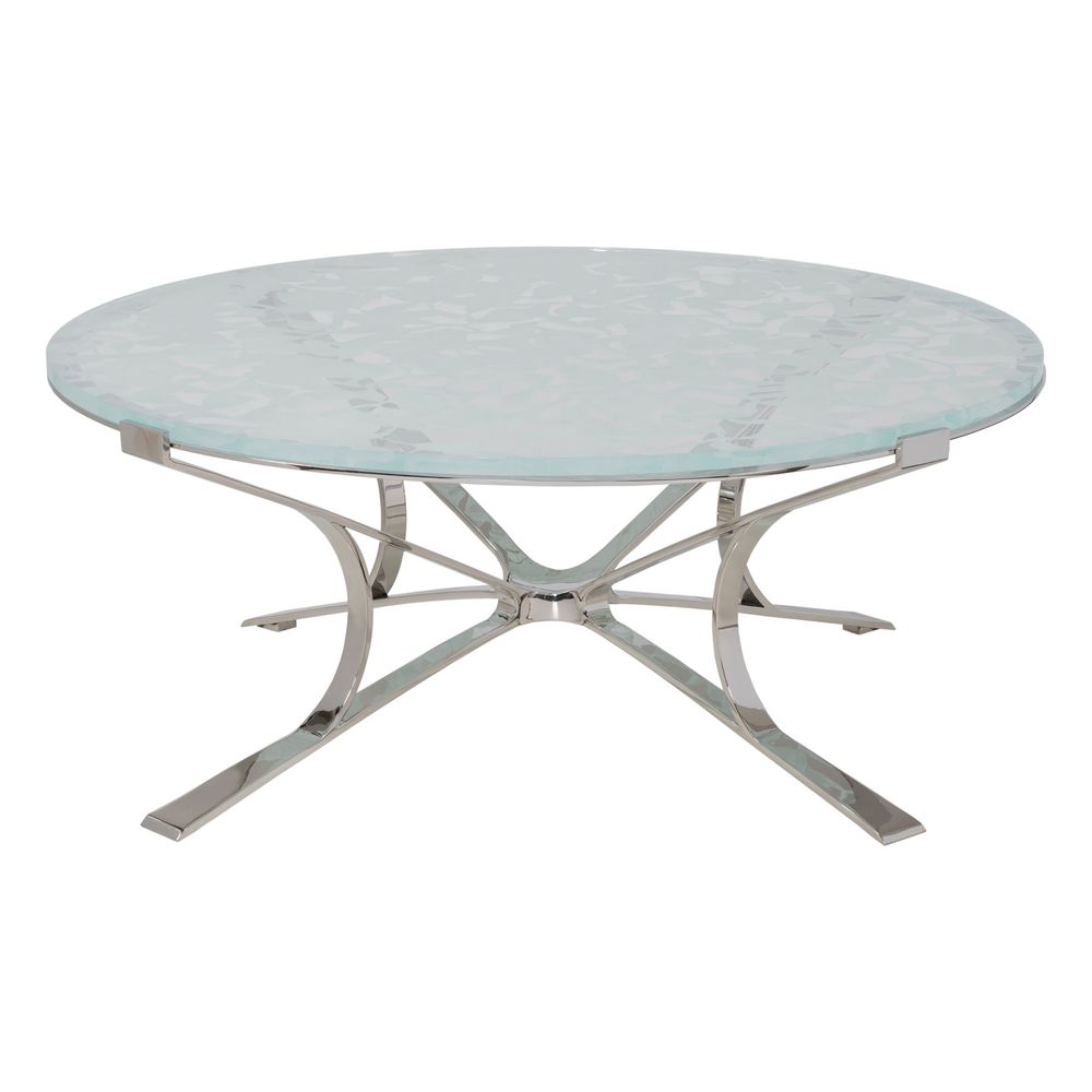 Snowscape Round Cocktail Table - Stainless Steel