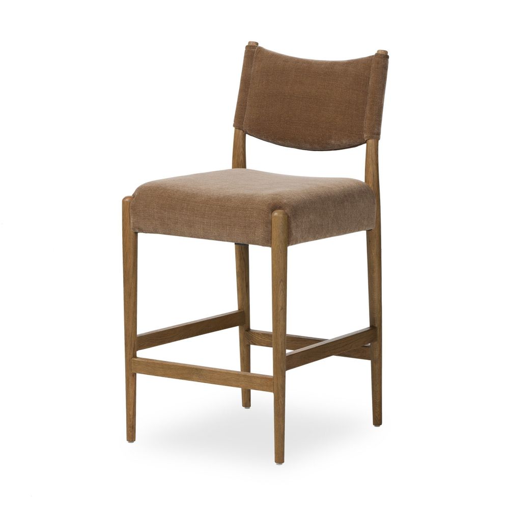 Additional view of Jayla Counter Stool in mushroom and medium brown.