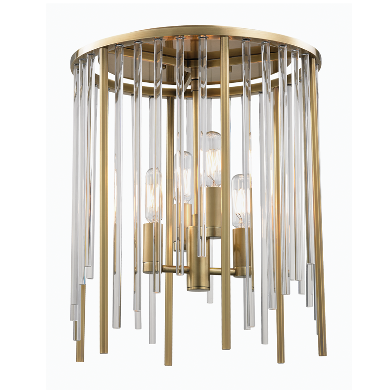 Flush Mounts Lewis 4 Light Flush Mount Aged Brass