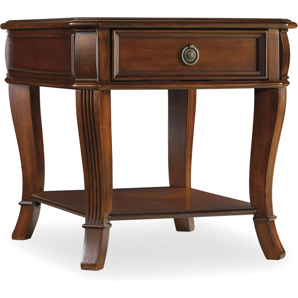 Alternate view of Brookhaven End Table in medium brown and warm walnut brown.