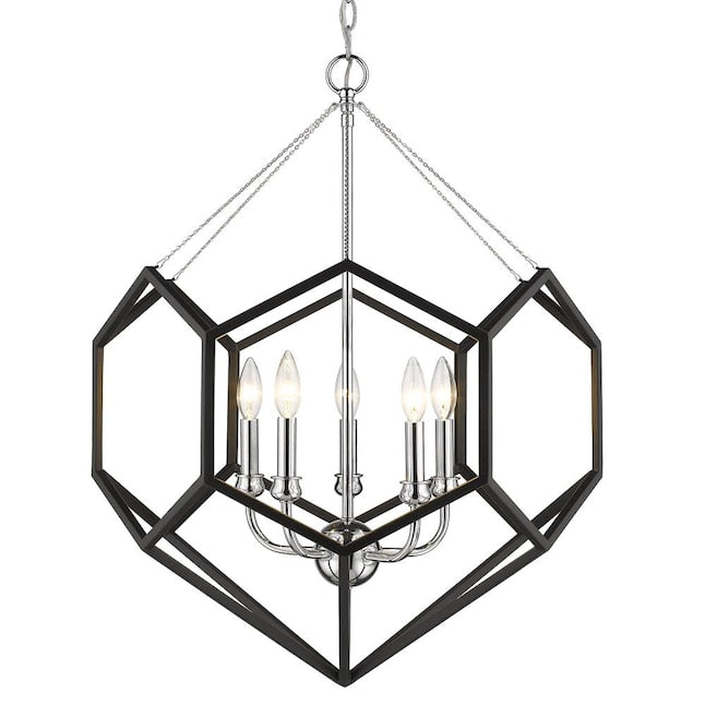 Damina 5-Light Chandelier - Chrome / Matte Black