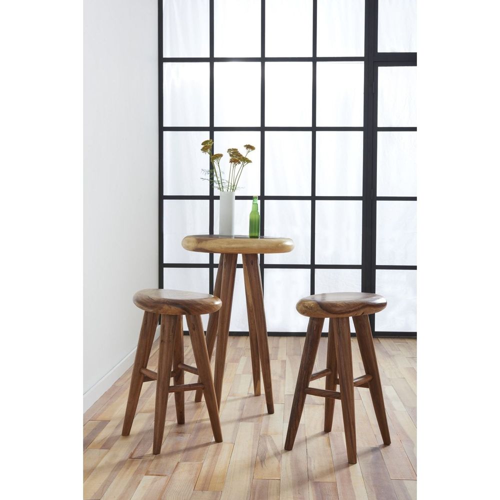 Smoothed Bar Table Natural - Round-Phillips Collection-PHIL-TH84475-Outdoor Bar Tables-5-France and Son