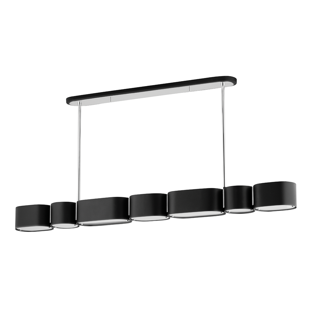 Opal Linear - Soft Black/Stainless Steel 7 Lights