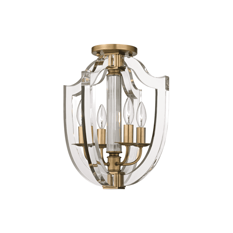 Arietta 4 Light Semi Flush-Hudson Valley-HVL-6500-AGB-Flush MountsAged Brass-1-France and Son