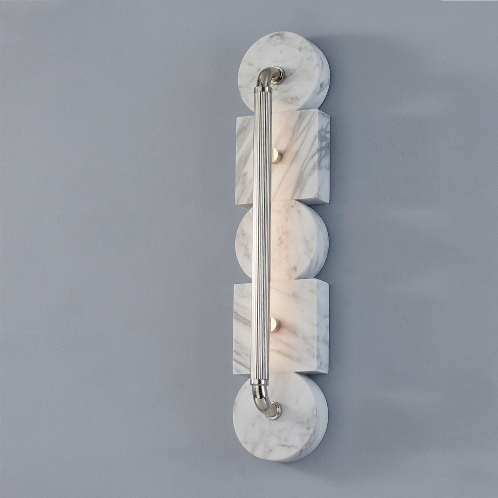 Sena Wall Sconce - Burnished Nickel 5in Width 32.5in Height
