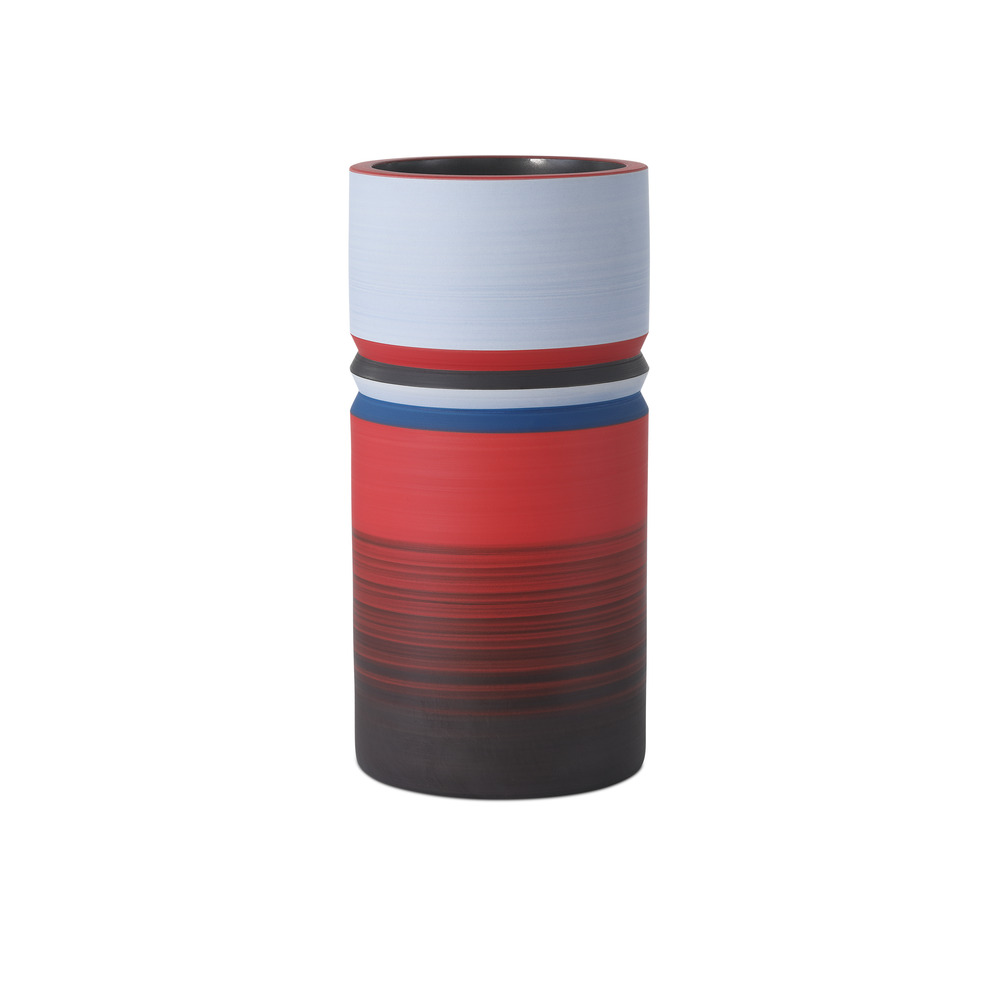 Happy 80's Black, Blue, Red & Orange Vase Set of 3