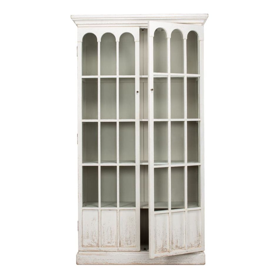 Glass Bookcase Whitewash