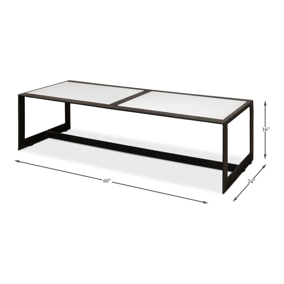 Ridged Iron Rectangular Coffee Table
