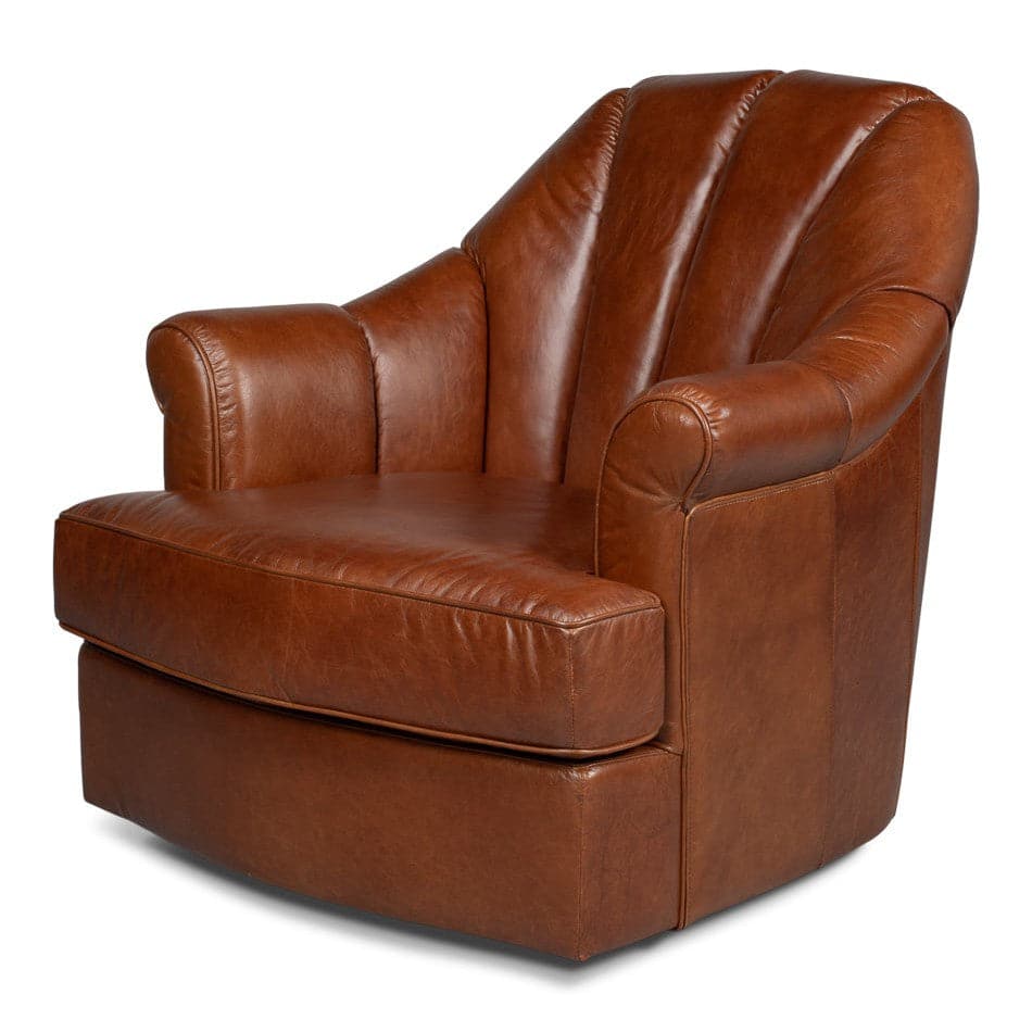 Lounge Chairs Scoth Swivel Chair In Distilled Leather