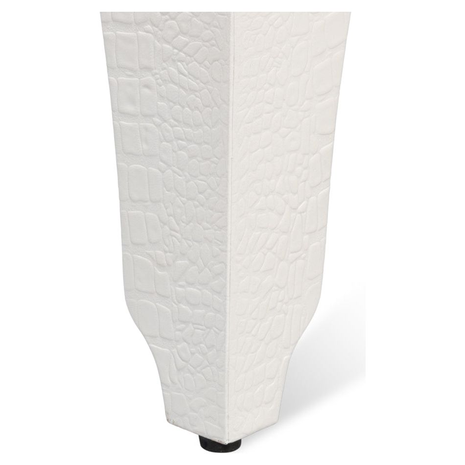 Croco Embossed Leather Stool