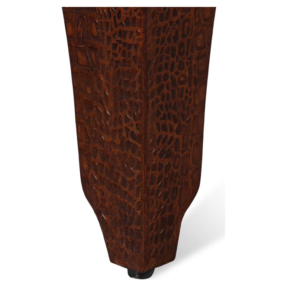 Croco Embossed Leather Stool