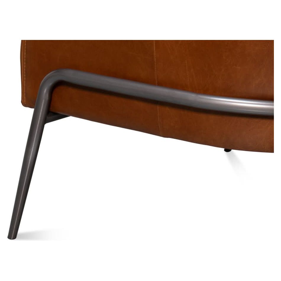 Simmons Leather Chair, Havana Brown