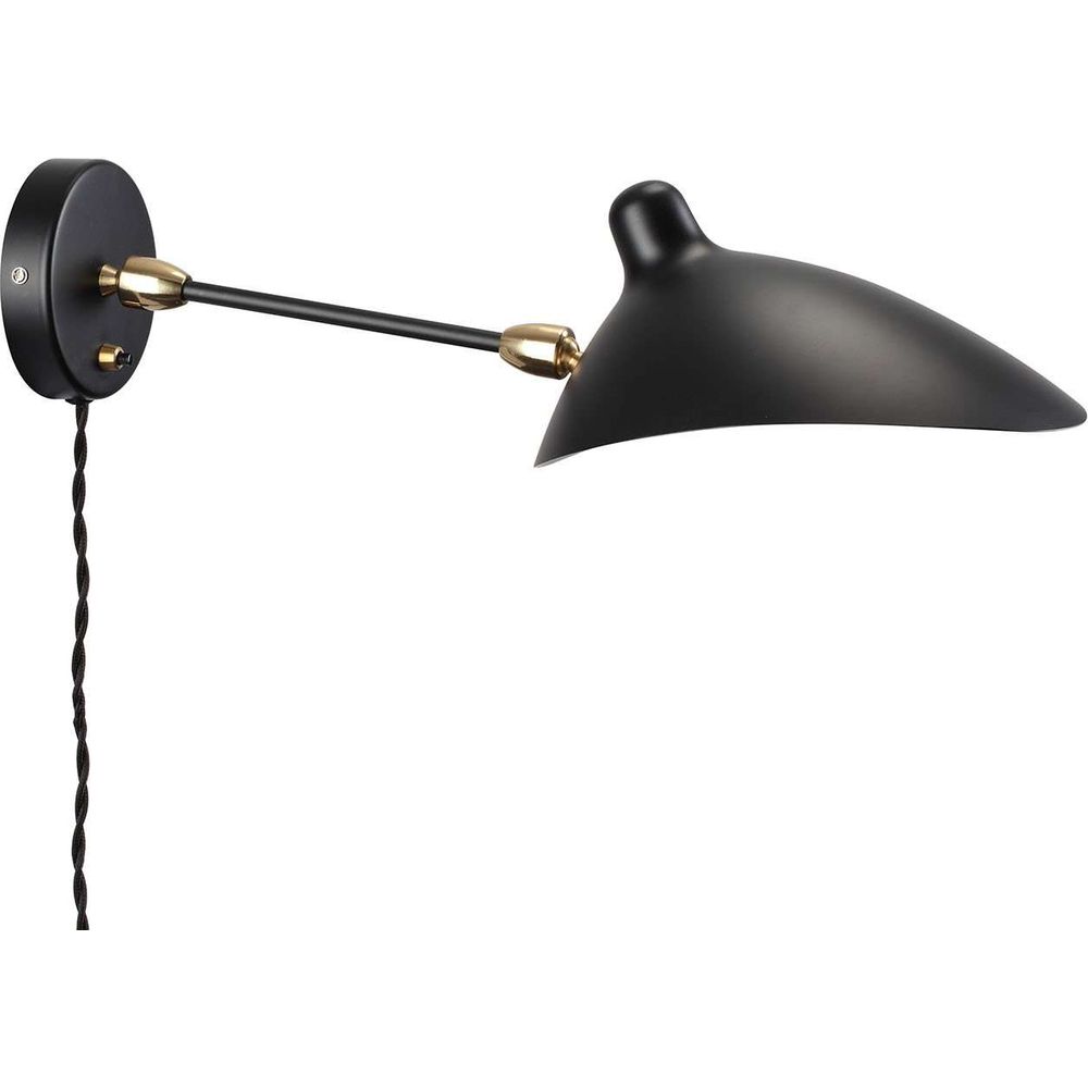 Mouille Double Swivel Sconce-France & Son-LAW016BLK-Wall Lighting-1-France and Son