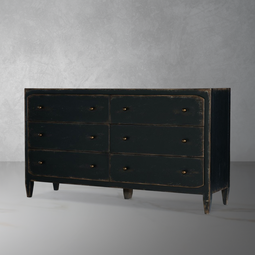 Ciao Bella Six-Drawer Dresser- Black