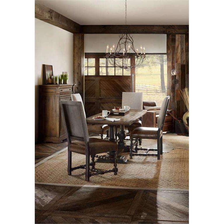 Serenity Upholstered Side Chair - Brown - Fabric Leather