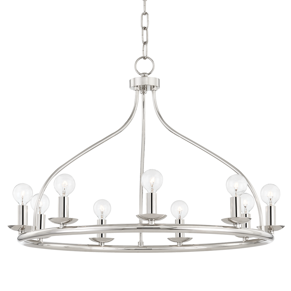 Kendra 9 Light Chandelier-Mitzi-HVL-H511809-PN-ChandeliersPolished Nickel-3-France and Son