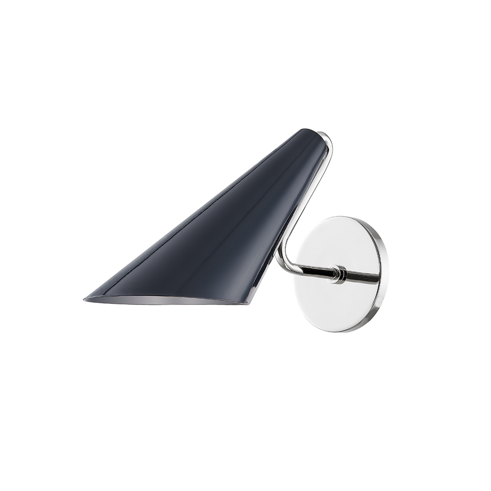 Talia 1 Light Wall Sconce-Mitzi-HVL-H399101-PN/MBL-Outdoor Wall SconcesPolished Nickel / Midnight Blue Combo-2-France and Son