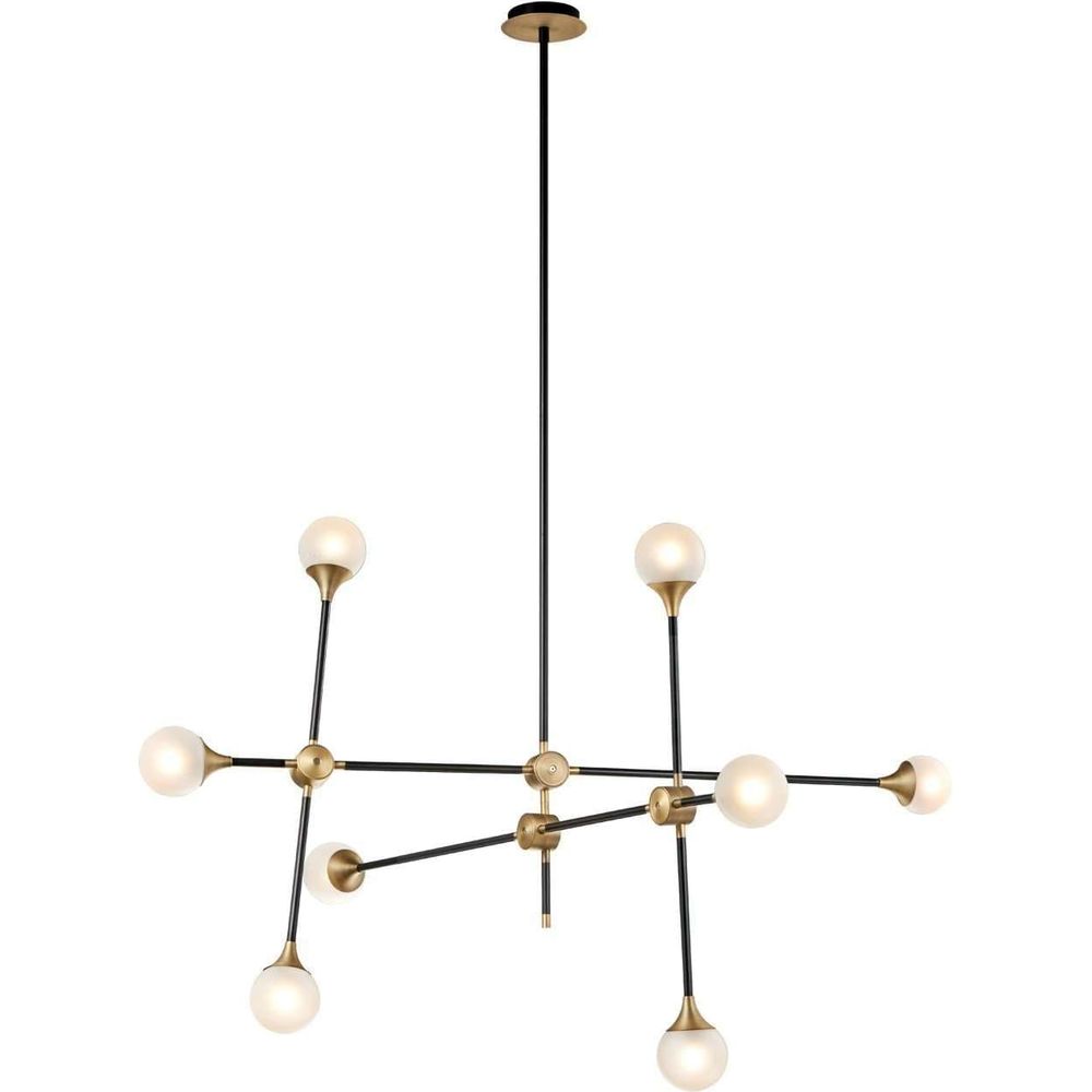 Modern Baton Chandelier - Large-France & Son-LM3648PBLKBRS-Chandeliers-1-France and Son