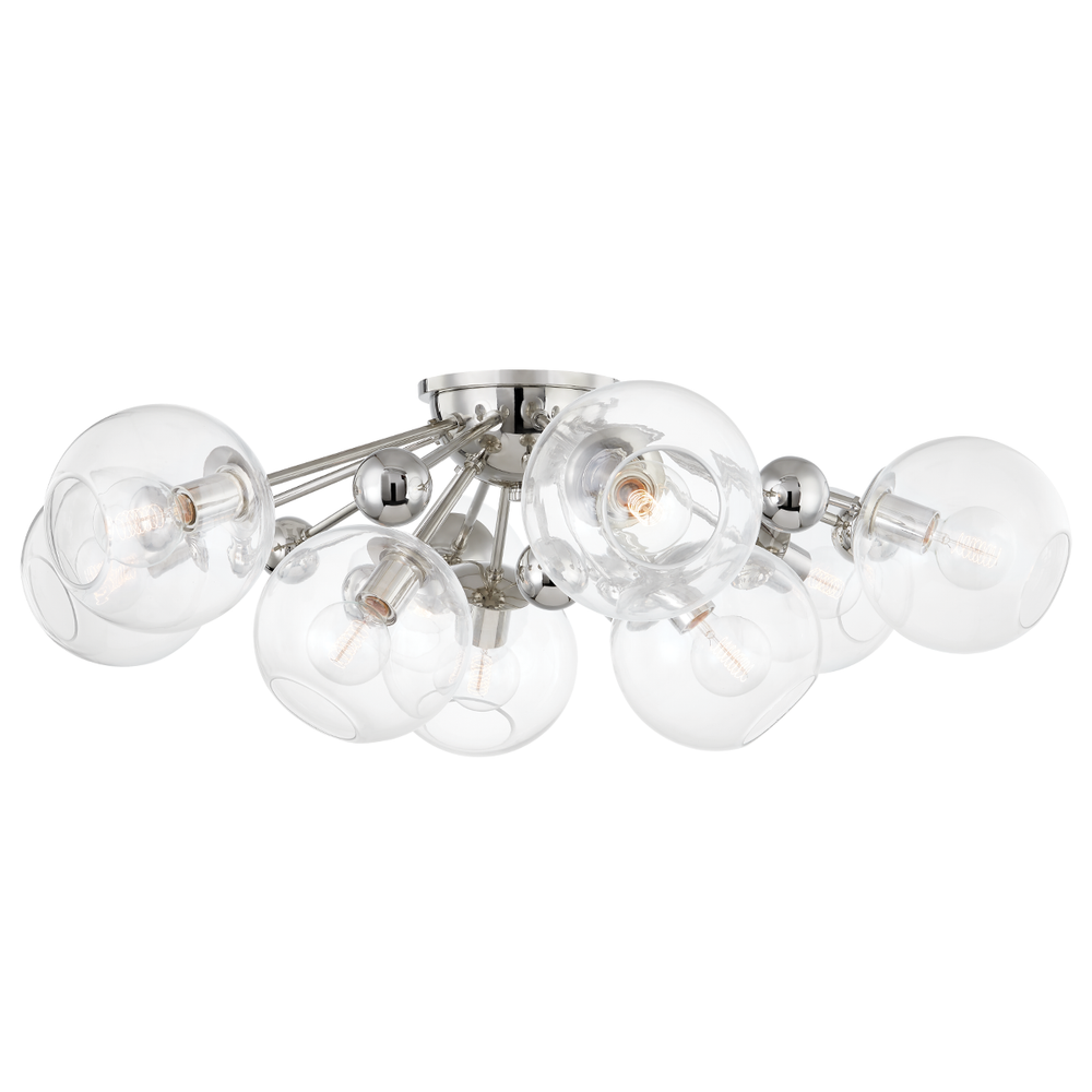 Abbott Light Semi Flush-Hudson Valley-HVL-8042-PN-Outdoor Flush MountsPolished Nickel - 9 Light Semi Flush-4-France and Son