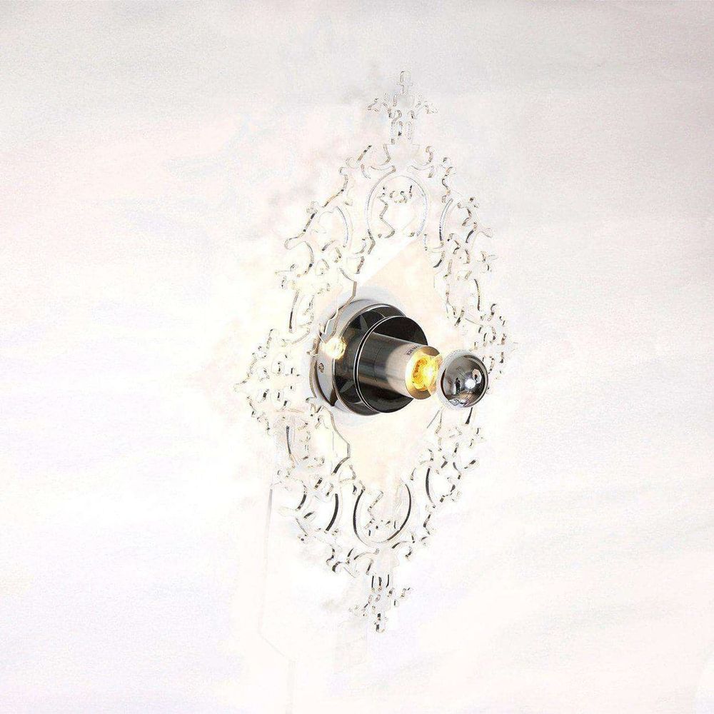 Modern Large Acrylic Baroque Reflection Wall Sconce - Clear