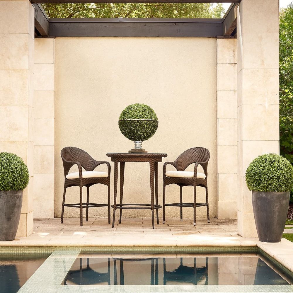 Saint Lucia Outdoor Pub Table-Woodbridge Furniture-WOODB-O-5073-70-Outdoor Coffee TablesEspresso-2-France and Son