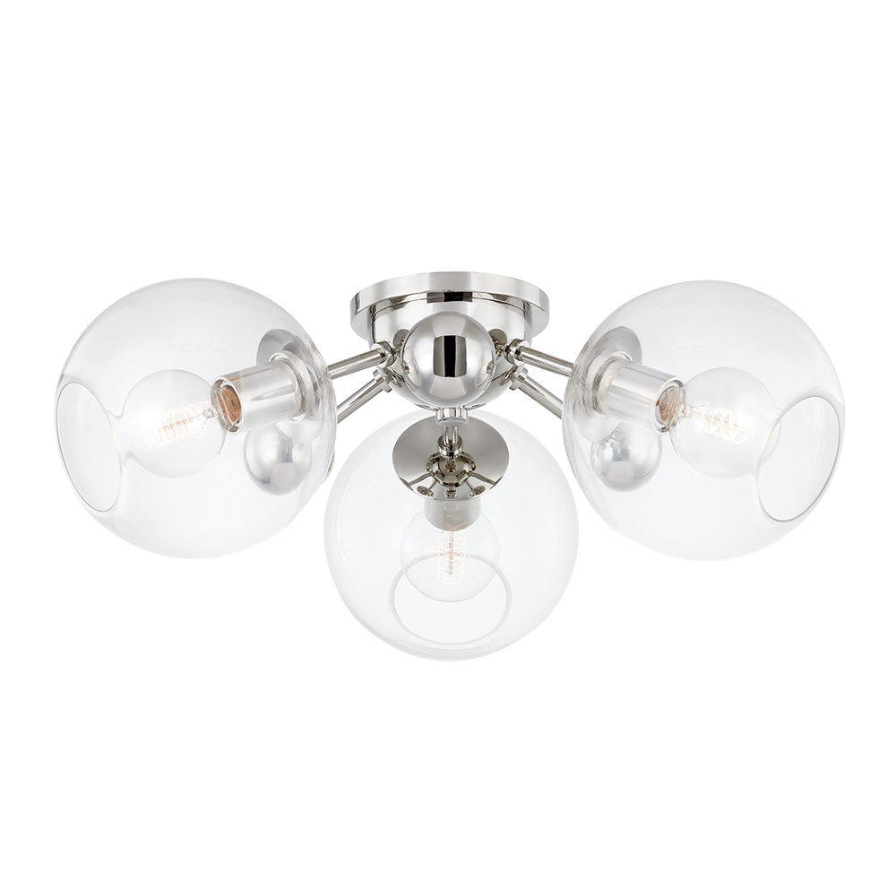 Abbott 3 Light Semi Flush-Hudson Valley-HVL-8025-PN-Outdoor Flush MountsPolished Nickel-2-France and Son