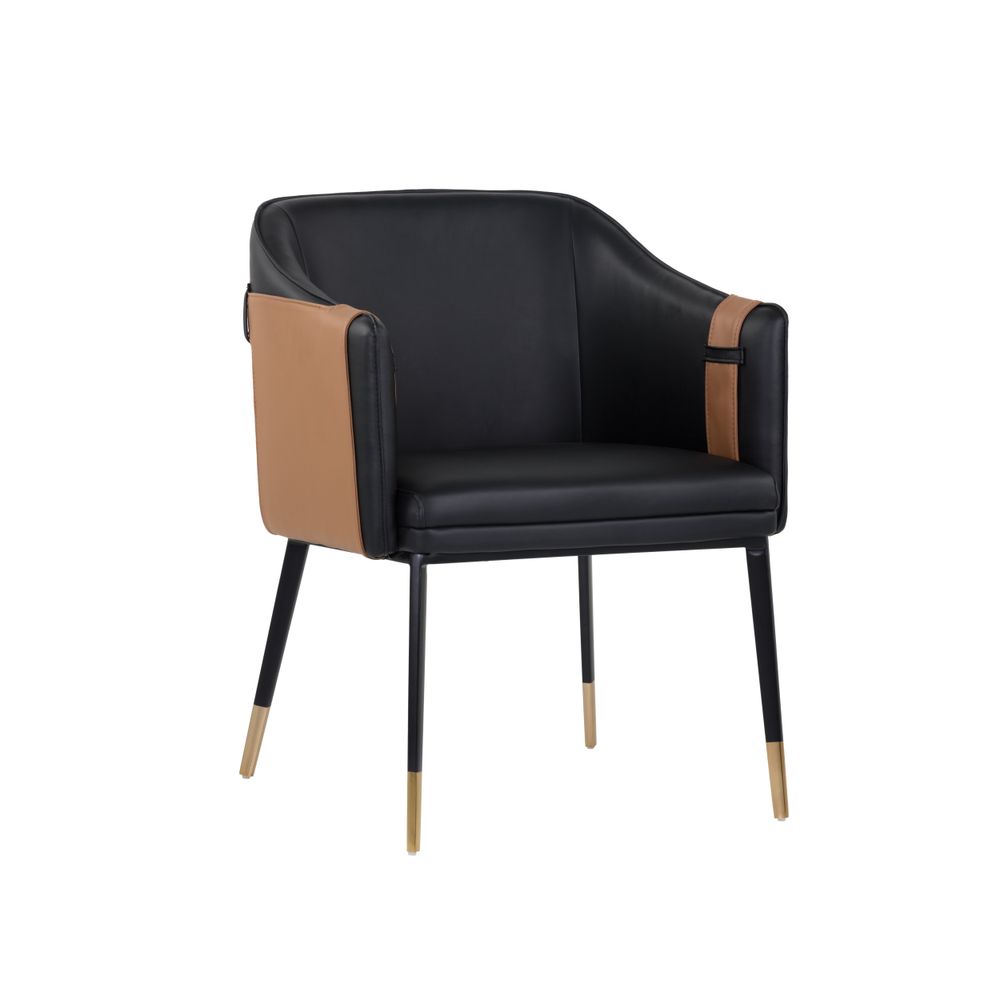 Dining Chairs Carter Dining Armchair - Napa Black / Napa Cognac