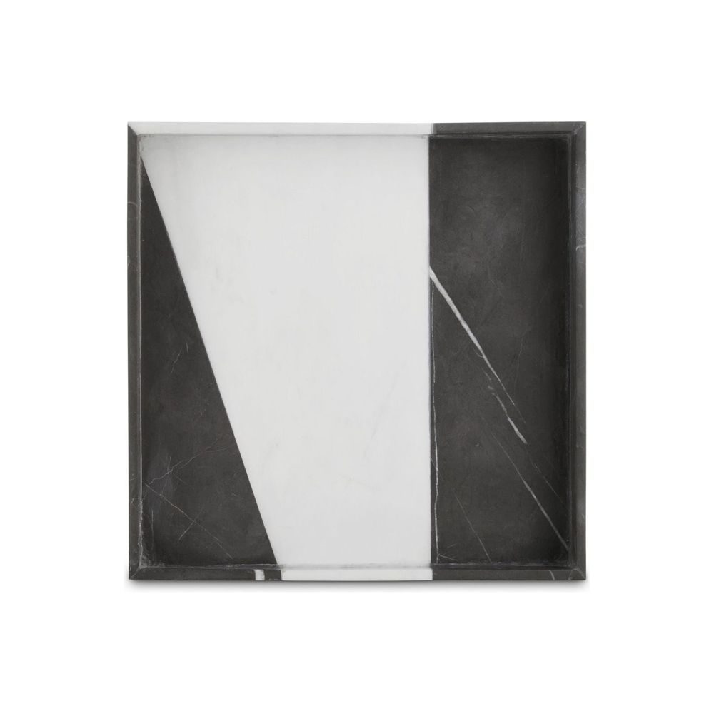 Sena Black & White Marble Tray