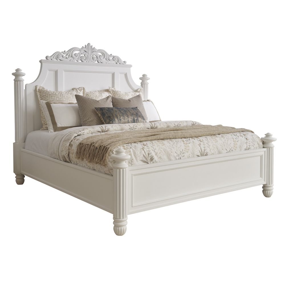 Beds Santorini Panel Bed 6/6 King - Polo Mallet White